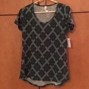 Green & Blue Lattice Classic Tee Lularoe XXS